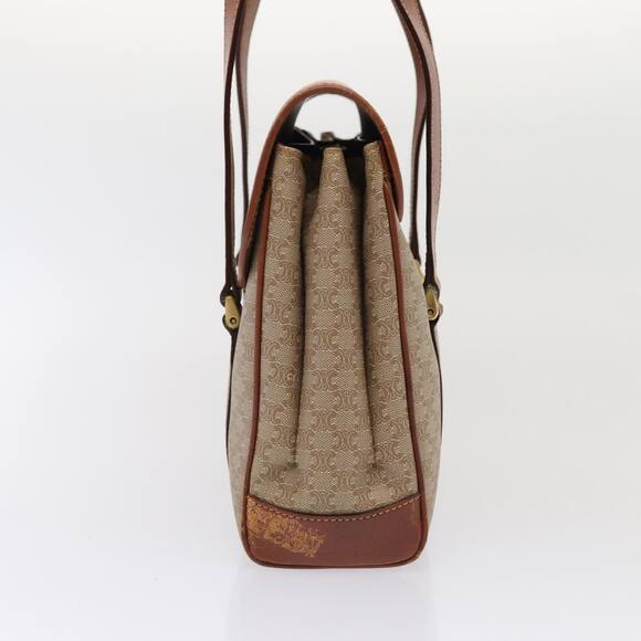 CELINE Macadam Canvas Hand Bag Beige Gold - Picture 4 of 13
